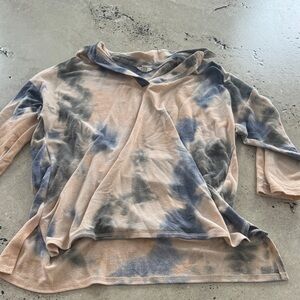 Cato Blue and Tan Tie-Dye Hoodie
